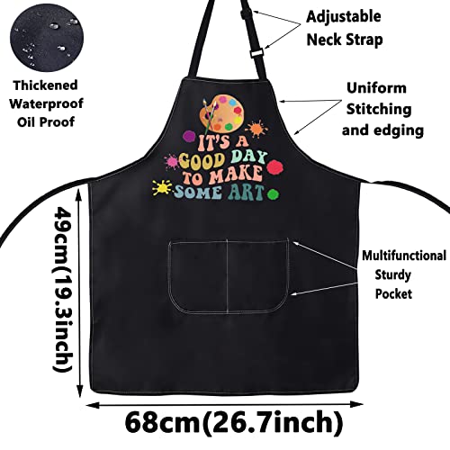 WZMPA Artist Painters Apron With Pockets Art Teacher Gift It's A Good Day To Make Art Adjustable Apron For Art Lover Student (Make Art Apron BL)