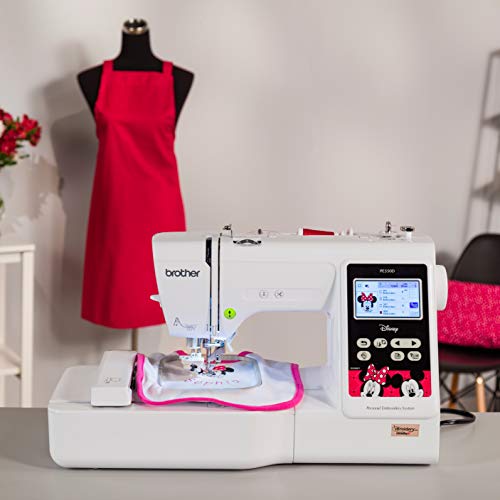 Brother Embroidery Machine, PE550D, 125 Built-in Designs including 45 Disney Designs, 9 Font Styles, 4" x 4" Embroidery Area, Large 3.2" LCD Touchscreen, USB Port