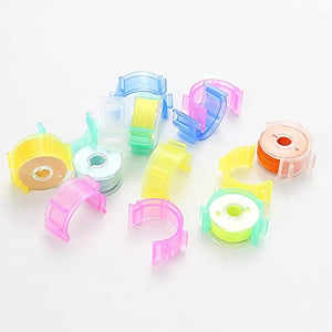 WUWEOT 100 Pack Sewing Bobbin Clips, Plastic Bobbin Holder Clamps, Sewing Tool Accessory Prevent Thread Tails from Unwinding, No Loose Ends or Thread Tails (5 Colors)
