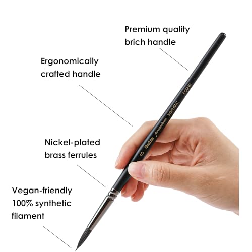 Grabie Professional Synthetic Round Paint Brush Set of 5