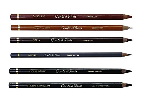 Conté à Paris Sketching Pencil - Sanguine/Sepia (Pack of 2), White