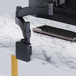 ODK 32 inch Small Computer Desk Study Table for Small Spaces Home Office Student Laptop PC Writing Desks with Storage Bag Headphone Hook, White Marble + Gold Leg