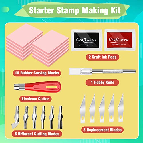 WAYCOM 10-Pack Linoleum Blocks for Printmaking