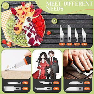 JETMORE 16 Pcs Craft Knife, 3 Pcs Exacto Knife with 13 Pcs SK5 Steel Sharp Blades, Professional Hobby Knife Perfect for Modeling, Carving, Precision knife for Arts & Crafts, Art Knife Exacting Knife