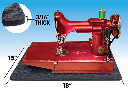 Stay-In-Place Machine Mat - 15" x 18" - Calms Vibration and Dampens Noise. Great for Sewing Machines and Sergers. Made In USA.