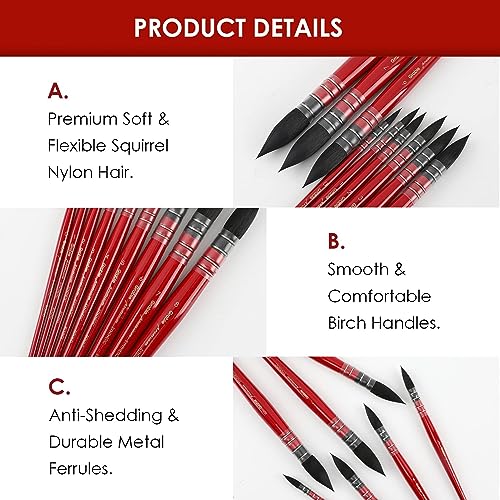 Grabie Professional Watercolor Paint Brushes