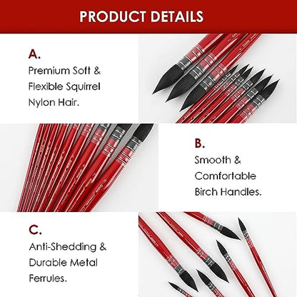 Grabie Professional Watercolor Paint Brushes