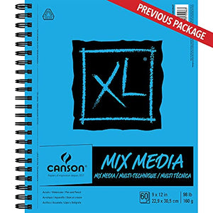 Canson 100510927 XL Series Mix Paper Pad, 98 Pound, 9 x 12 Inch, 60 Sheets, 1-Pack