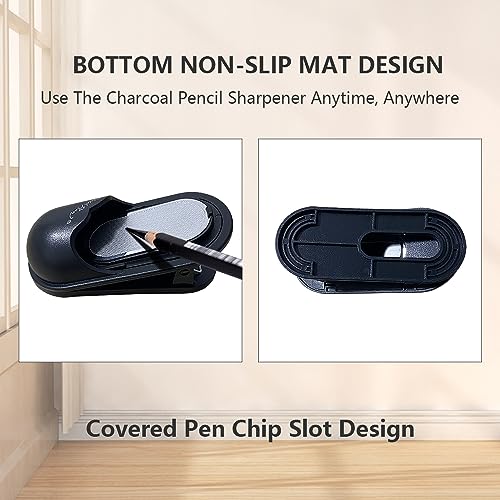 Xirrhur Charcoal Pencil Sharpener Clip-On Artist Lead Sandpaper