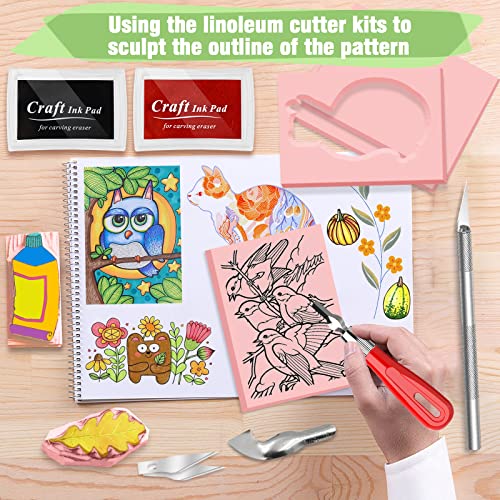 WAYCOM 10-Pack Linoleum Blocks for Printmaking