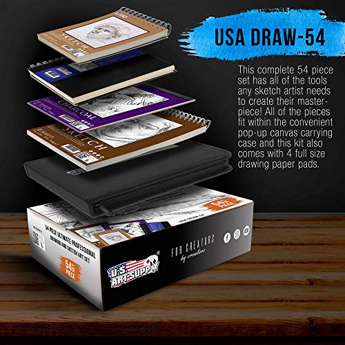 U.S. Art Supply 54-Piece Drawing & Sketching Art Set