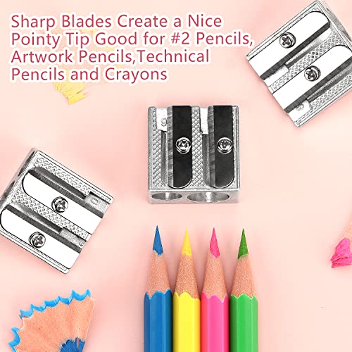 Tamaki 8 Pack Handheld Metal Pencil Sharpener with 2 Holes