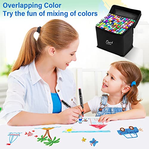 Tommax 120 Colors Dual Tip Alcohol Markers