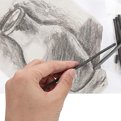 Pssopp 25pcs Charcoal Sticks, Artist Vine Charcoal Artist Willow Vine Sketch Charcoal Sticks Sketch Charcoal Pencils for Drawing, Sketching