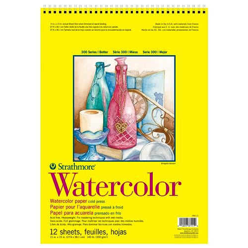 Strathmore Watercolor Spiral Paper Pad 11"X15"-12 Sheets -360110