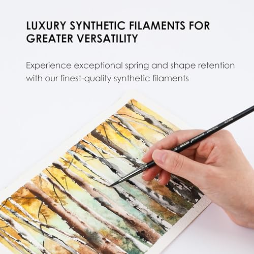 Grabie Professional Synthetic Round Paint Brush Set of 5