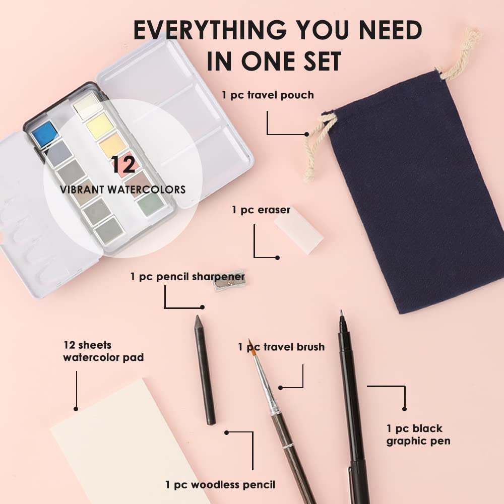 Grabie Travel Watercolor Paint Set