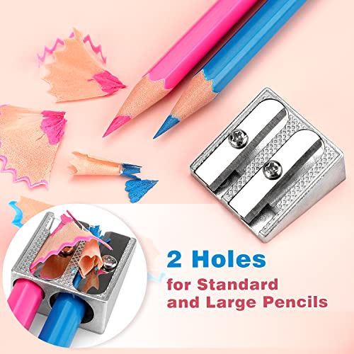 Tamaki 8 Pack Handheld Metal Pencil Sharpener with 2 Holes