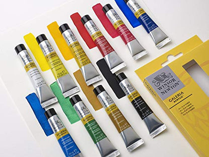 Winsor & Newton Galeria Acrylic Paint, 10 x 12ml (0.4--oz) Tube Paint Set