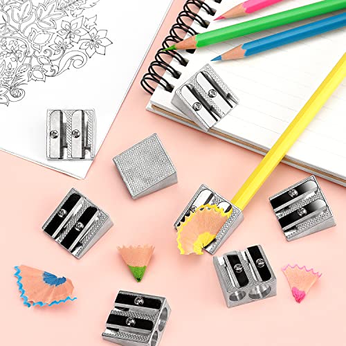 Tamaki 8 Pack Handheld Metal Pencil Sharpener with 2 Holes
