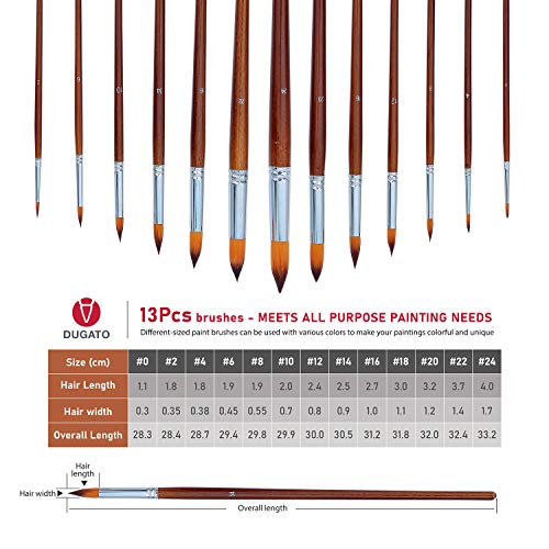 Artist Watercolor Paint Brushes Set 13pcs