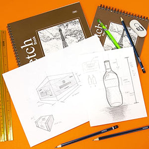 BAZIC Sketch Pad 50 Sheet 6" X 8", Top Bound Spiral Sketchbook Drawing Pads, Sketching Paper Coloring Book for Artist Kids School, 2-Pack