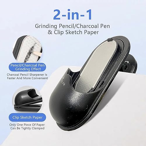 Xirrhur Charcoal Pencil Sharpener Clip-On Artist Lead Sandpaper