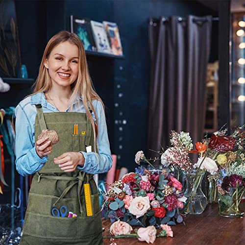 Adjustable Artist Apron with Pockets for Women Painter Canvas