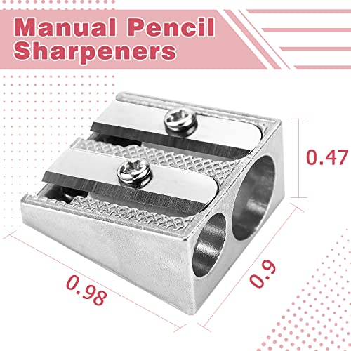 Tamaki 8 Pack Handheld Metal Pencil Sharpener with 2 Holes