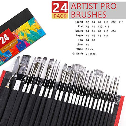 DUGATO 24pcs Paint Brush Set