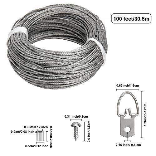 Picture Hanging Kit - 100 Feet Stainless Steel Hanging Wire