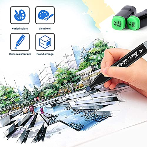 Tommax 120 Colors Dual Tip Alcohol Markers