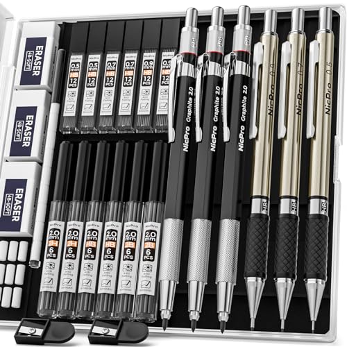 Nicpro 6PCS Art Mechanical Pencils Set