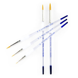 Royal Brush Soft Grip Round Golden Taklon Fiber Paint Brush Set, Assorted Size, Set of 5