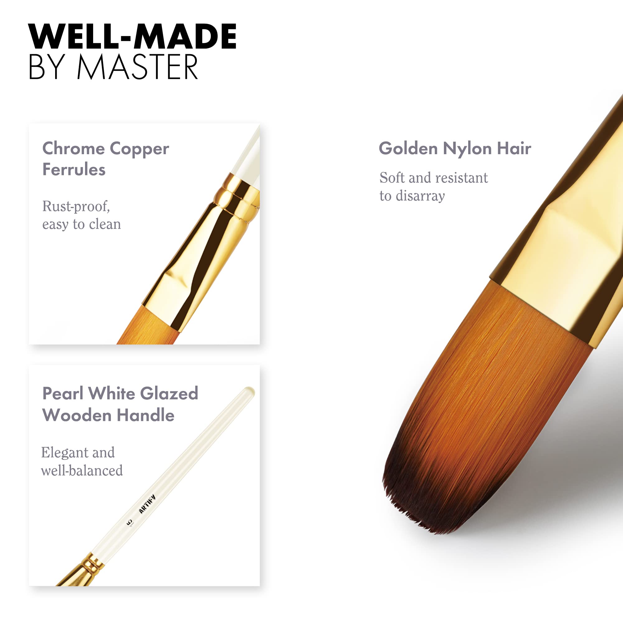 ARTIFY 15 Pieces Paint Brush Set