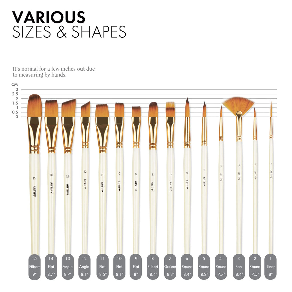 ARTIFY 15 Pieces Paint Brush Set