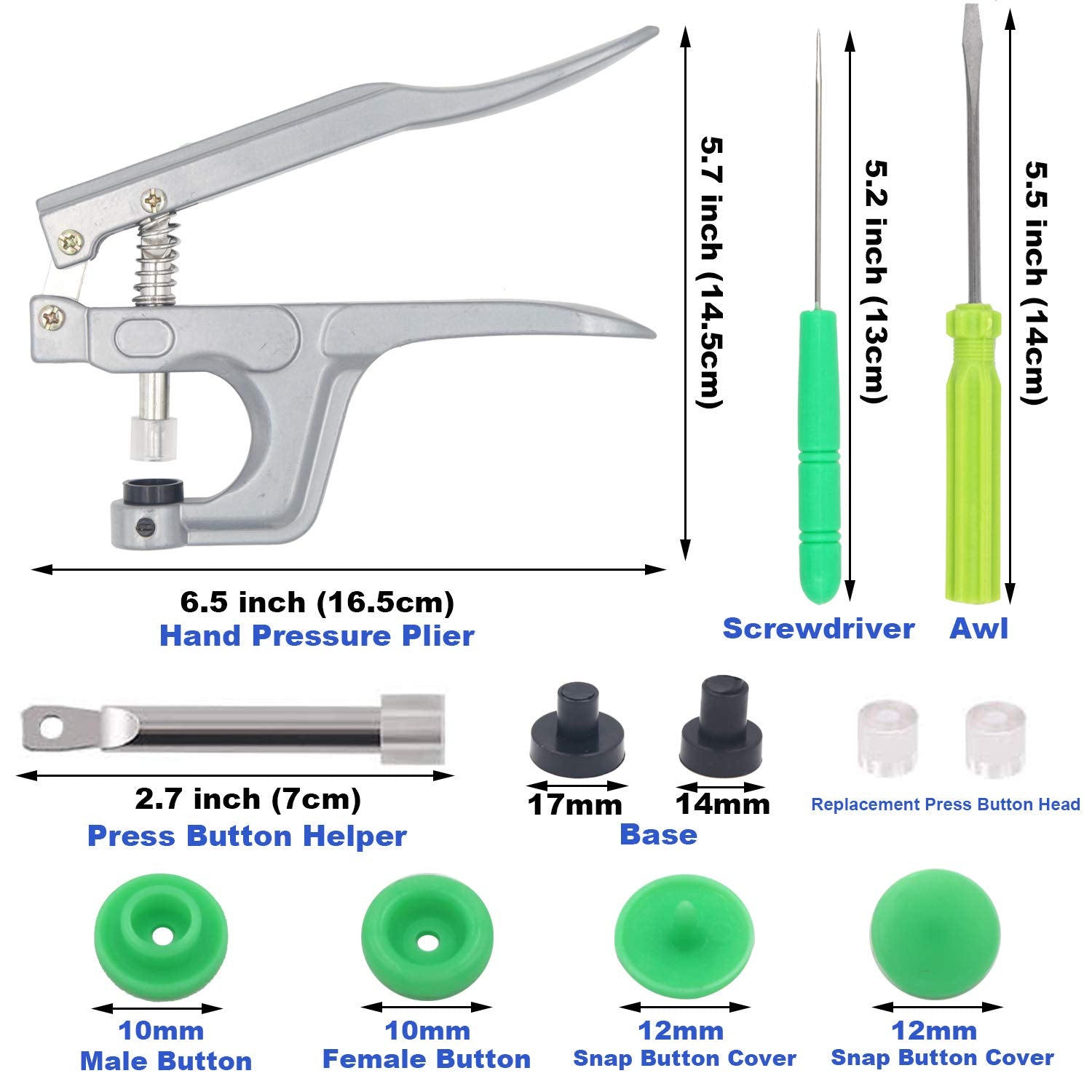 EuTengHao 1440Pcs Plastic Snap Buttons No-Sew Snap