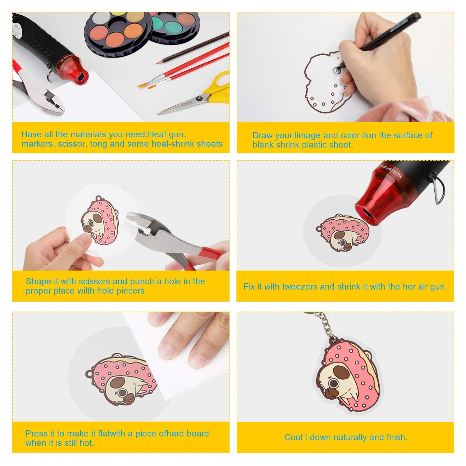 Heat Gun, Crafts Heating Tool Epoxy Resin Molds Silicone Embossing