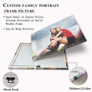 Custom Canvas Picture Framed 5"x7" Personalized Wall Art Canvas Photo Prints With Your Family Portrait Picture for Living Room Home Decoration (5"x7"(13x18cm) Frame)