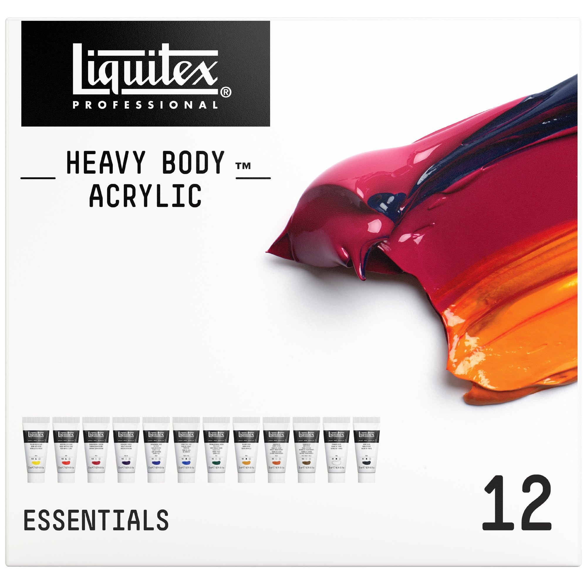 Liquitex Professional Heavy Body Acrylic Paint, 6 x 59ml (2-oz), Fluorescent Colors Set