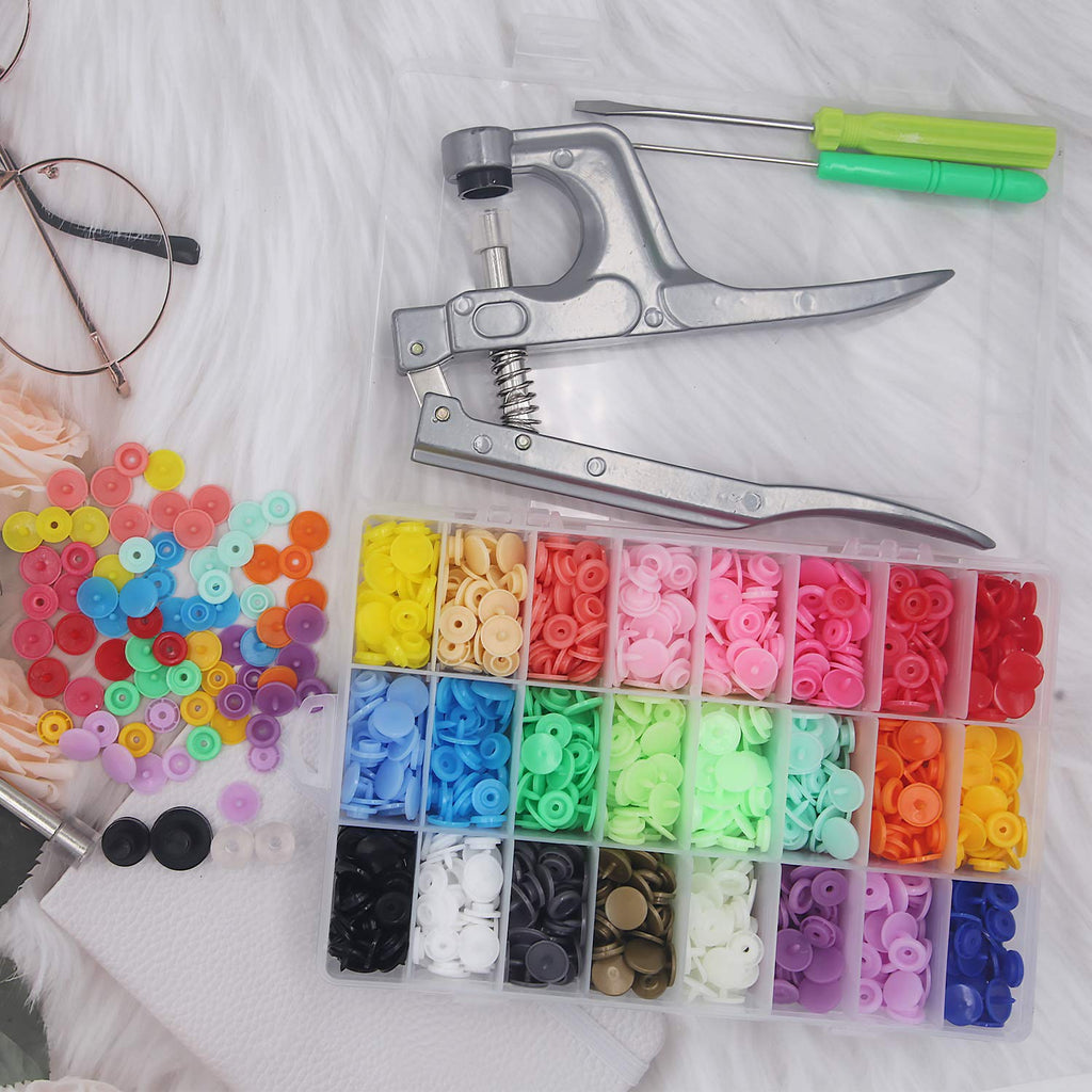 EuTengHao 1440Pcs Plastic Snap Buttons No-Sew Snap
