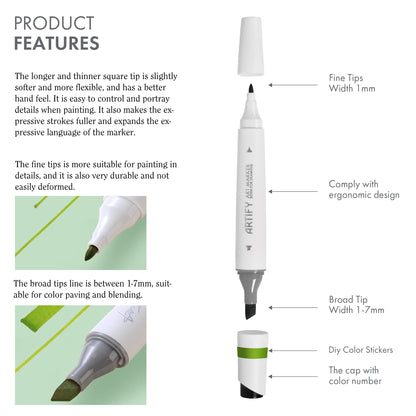 ARTIFY 48 Basic Colors Art Markers