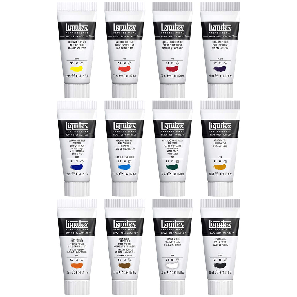 Liquitex Professional Heavy Body Acrylic Paint, 6 x 59ml (2-oz), Fluorescent Colors Set