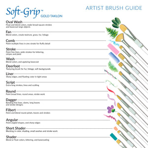 Royal Brush Soft Grip Round Golden Taklon Fiber Paint Brush Set, Assorted Size, Set of 5