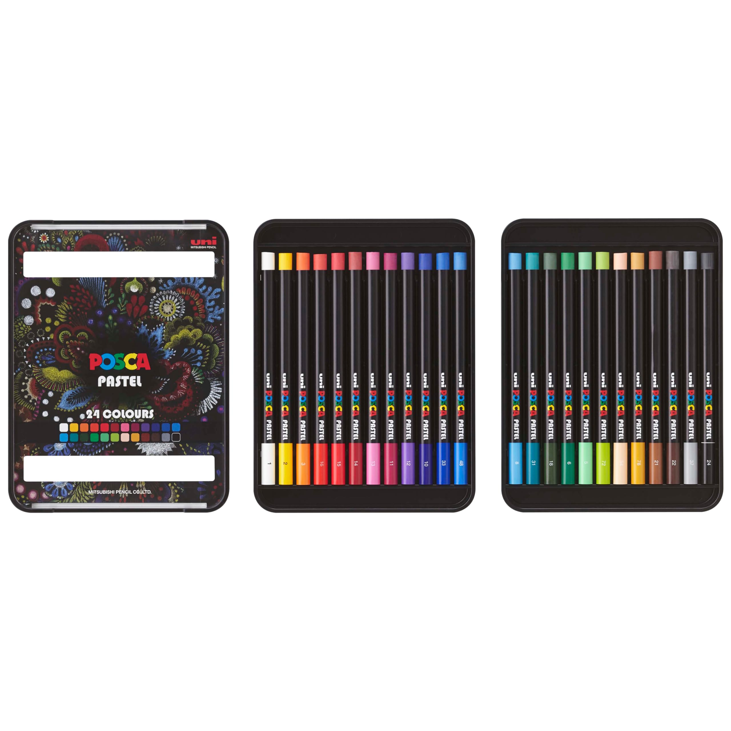 Posca Pastels, Premium Art Set of 24 Wax Pastels