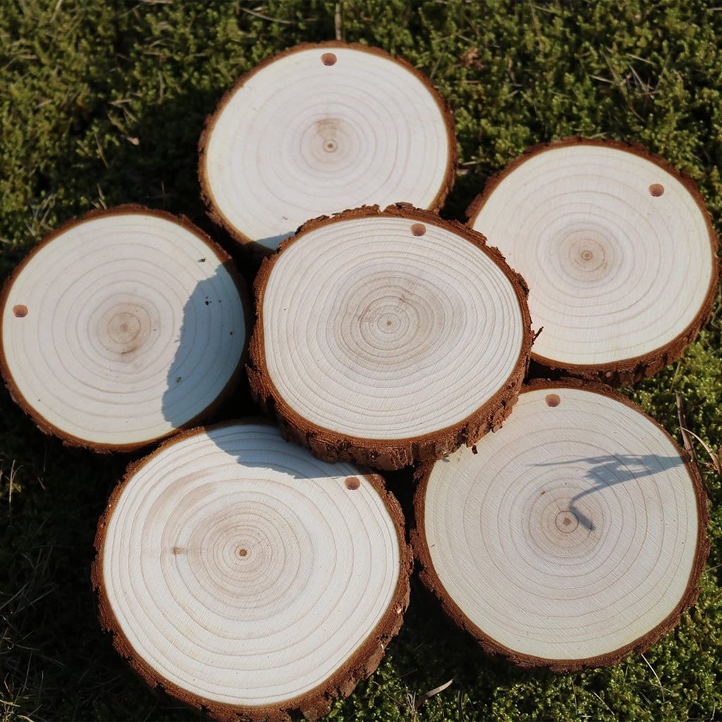 SENMUT Wood Slices 30 Pcs 3.1-3.6inch Natural Rounds