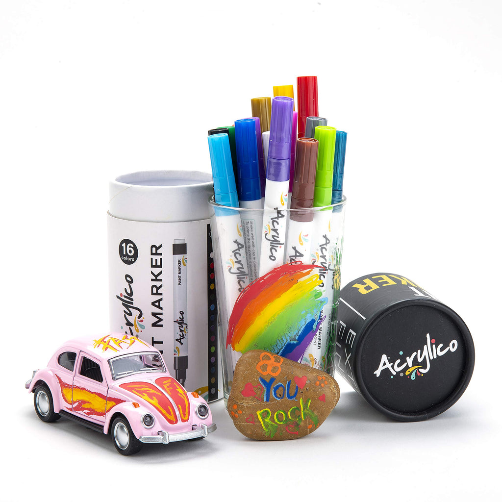 Acrylic Paint Pens for Rock Painting Set of 16