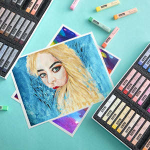 Ohuhu 72 Long Chalk Pastels Set: 72 Soft Pastels For Artists Including 4 Fluorescent Colors With 6 Pastel Papers for Drawing Blending Layering Shading Pastels Art Supplies for Adults Kids Beginners