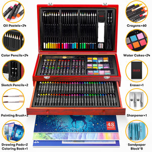 Art Supplies for Kids, 150-Piece Deluxe Art Set for Kids and Adult with  Portable Case, Oil Pastels, Colored Pencils, Watercolor, Creative Christmas