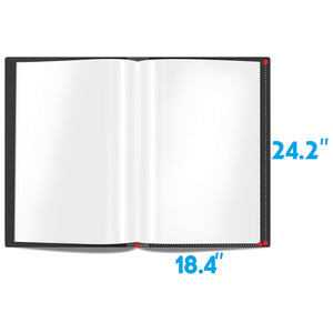 Presentation Book 40 Clear Pockets Sleeves Protectors Art Portfolio Clear Book for Artwork, Report Sheet, Letter (Can Accommodate 24.2 X 18.4inch)